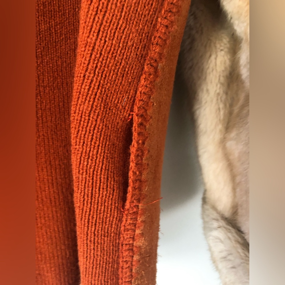 Rare 70s Vintage Boho Plus size Suede Crochet Fur Jacket - Picture 7 of 17